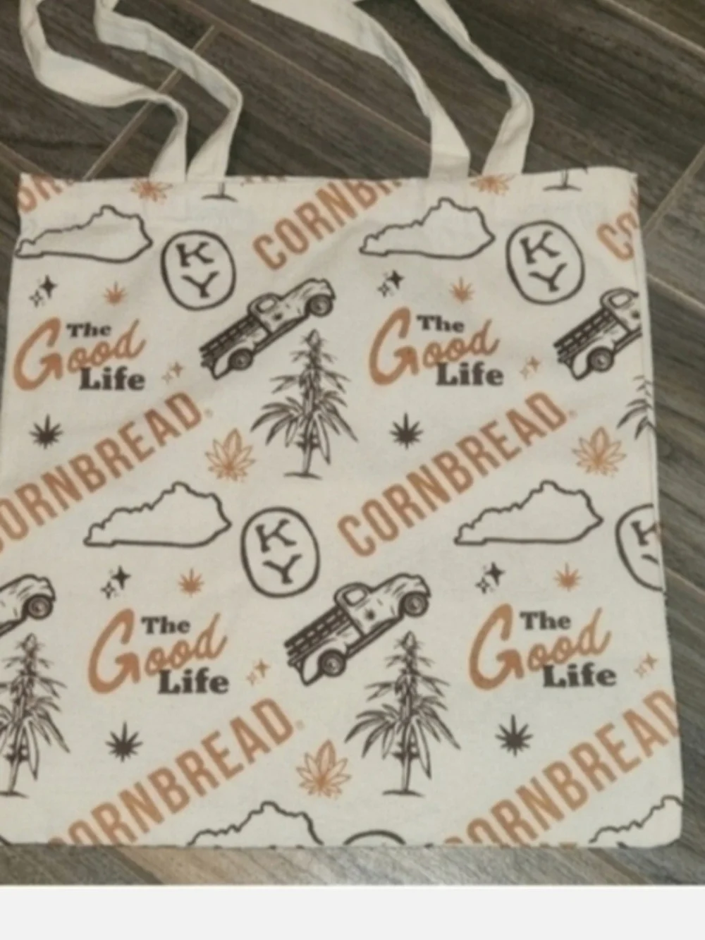 Cornbread 'The Good Life' Printed Canvas Tote
